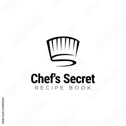 Secret Recipe Book with chef's book hat Logo