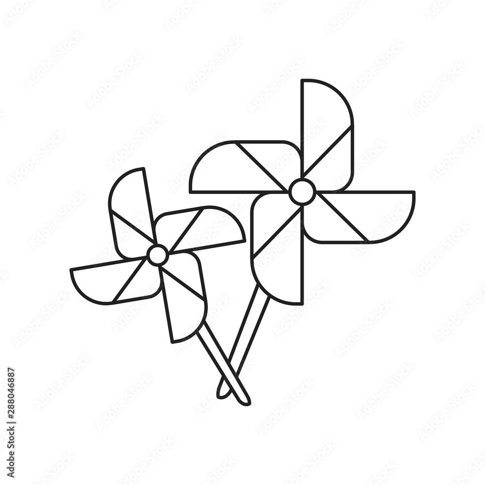 fans windmills toy isolated icon fans windmills toy isolated icon