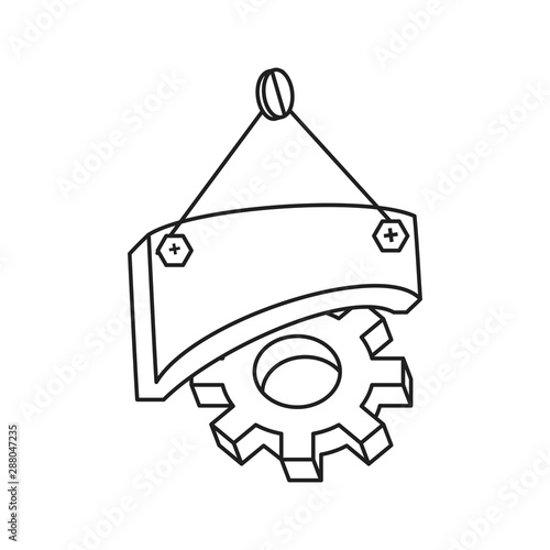 gear pinion with label hanging