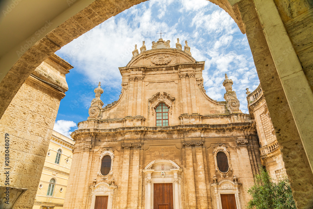 Italy, Apulia, Metropolitan City of Bari, Monopoli. Exterior facade of the Cattedrale della Madonna della Madia.