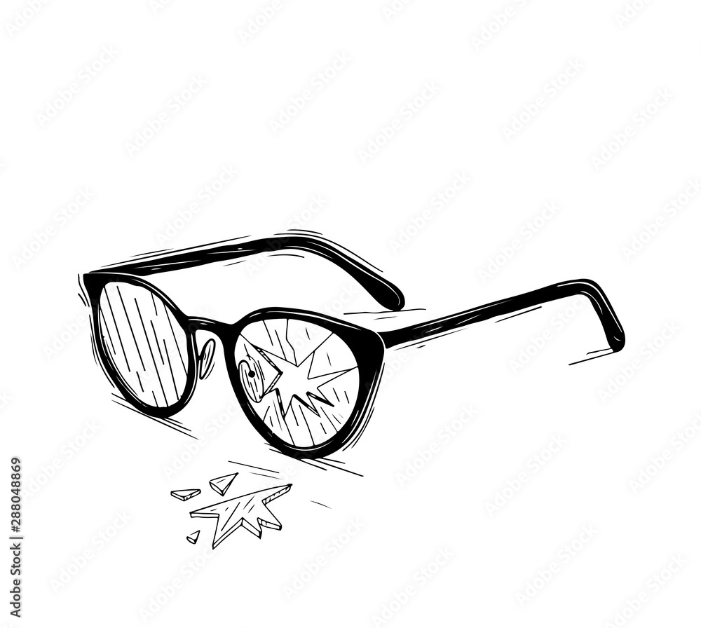 Broken Broken glasses. glasses. Vector illustration. break glasses
