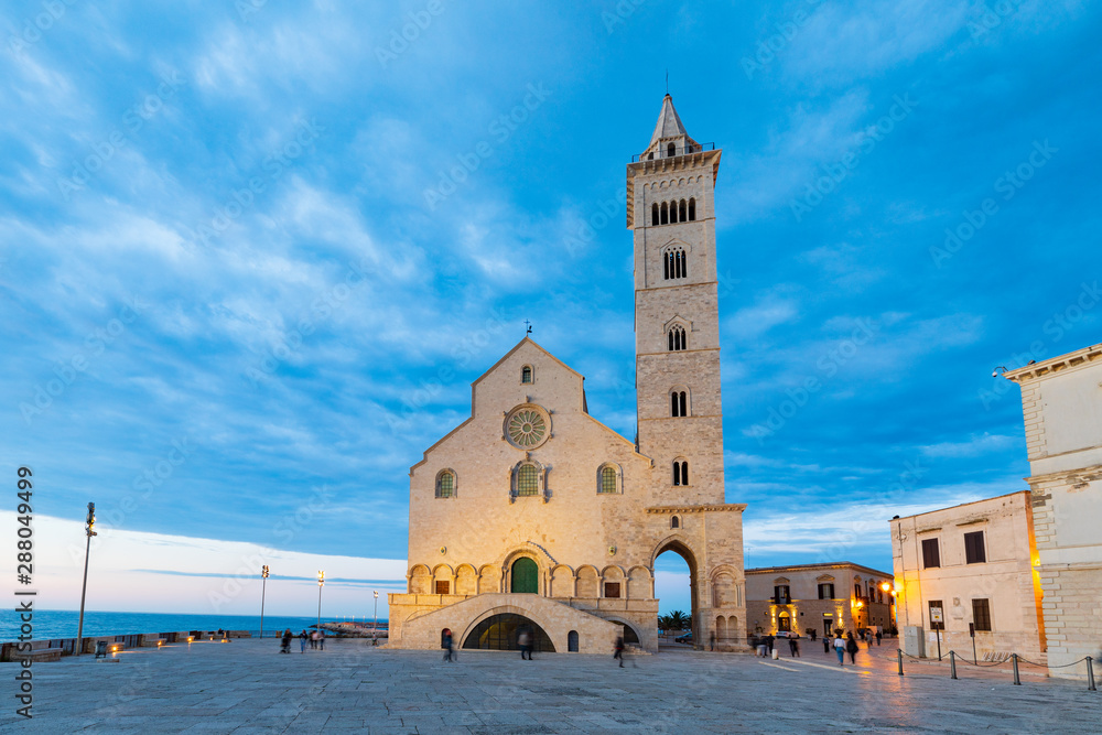 Italy, Apulia, Province of Barletta-Andria-Trani, Trani. San Nicola Pellegrino cathedral. - obrazy, fototapety, plakaty 