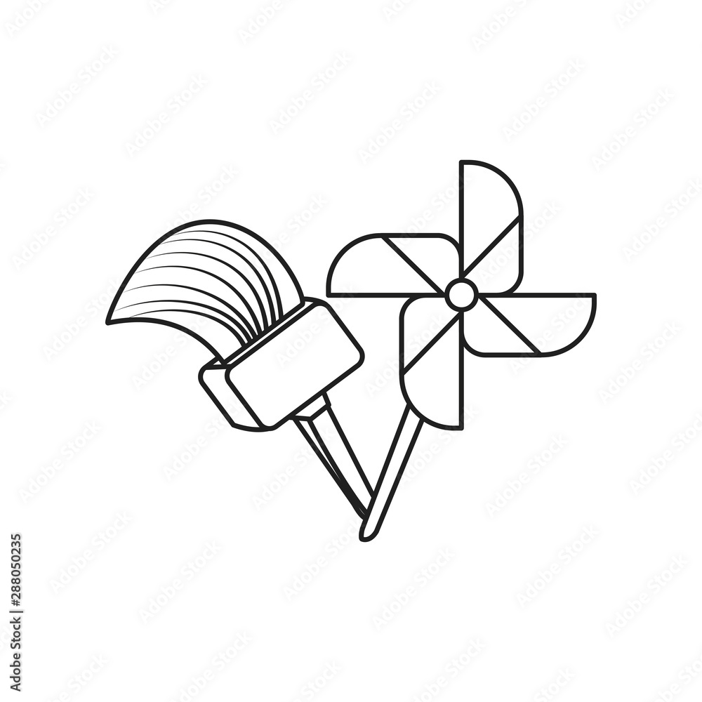 fan windmill toy with paint brush fan windmill toy with paint brush