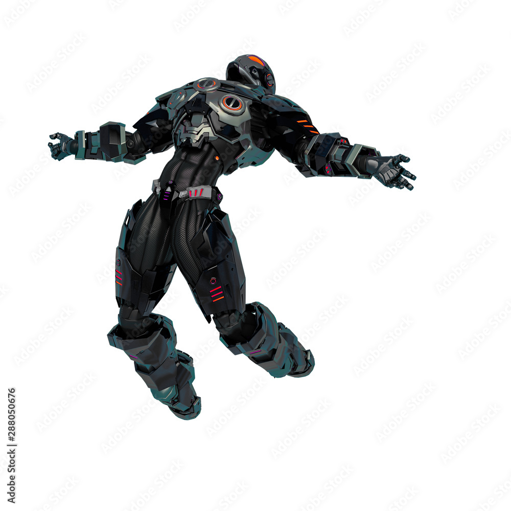 knight vision in a sci fi outfit in a white background knight vision in a sci fi outfit in a white background