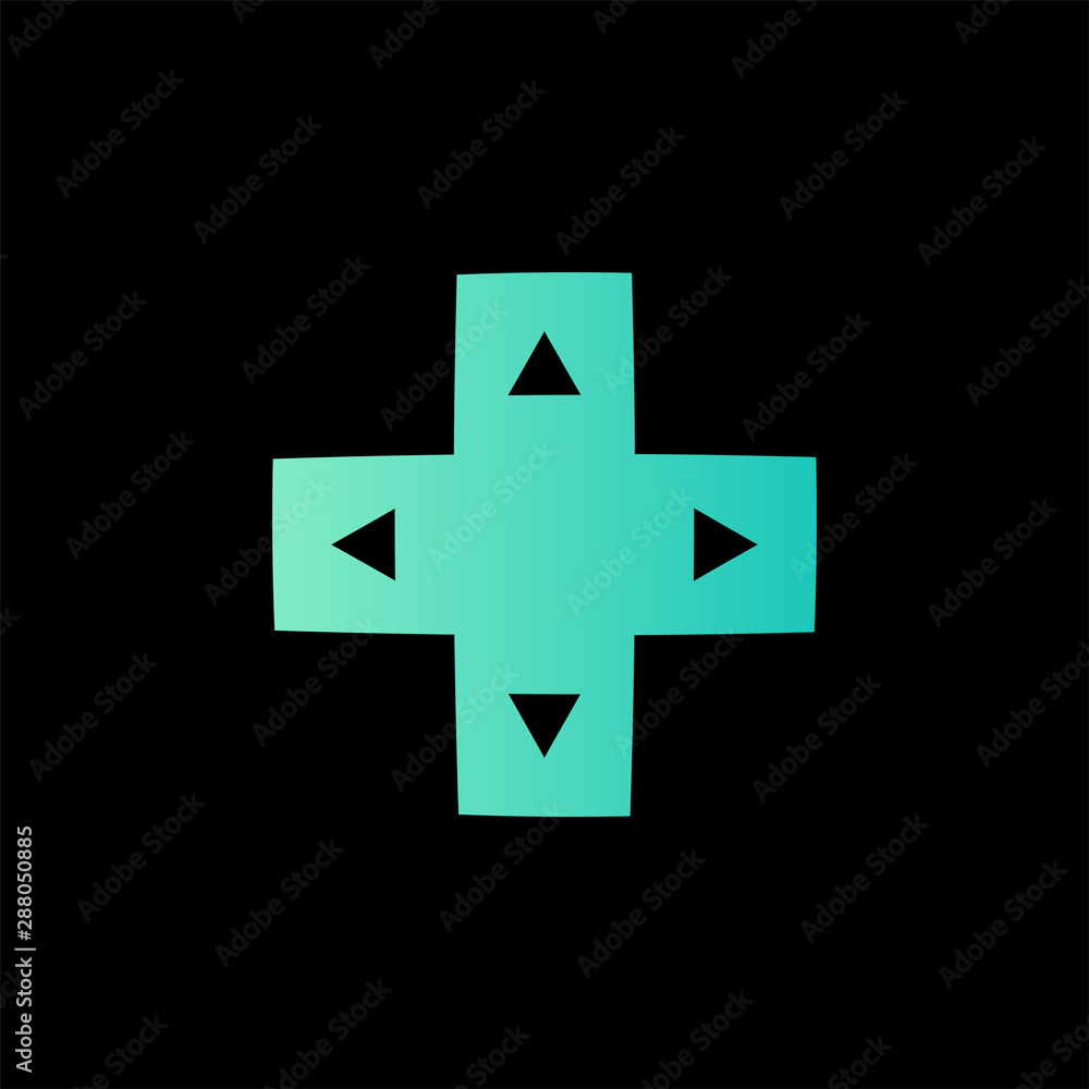 Obraz premium video game controller simple colorful icon isolated on black