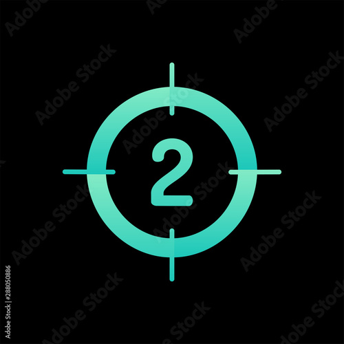Movie countdown frame simple colorful icon isolated on black
