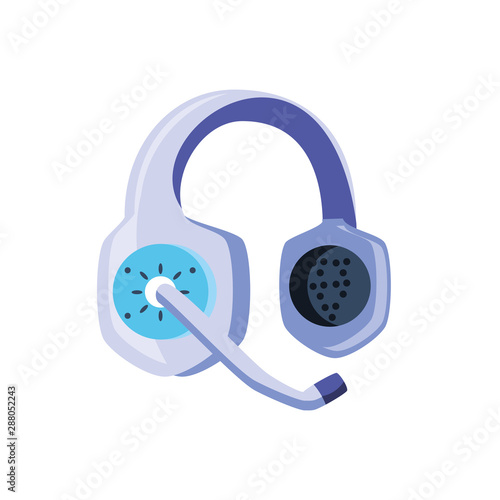 headset audio communicator isolated icon