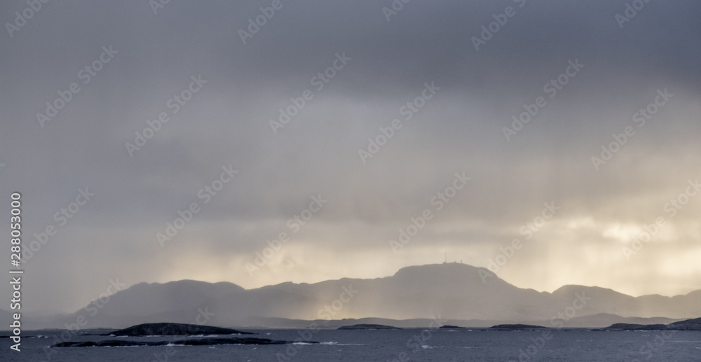 Norwegian coastline seen from the Hurtigruten ship MS Richard With