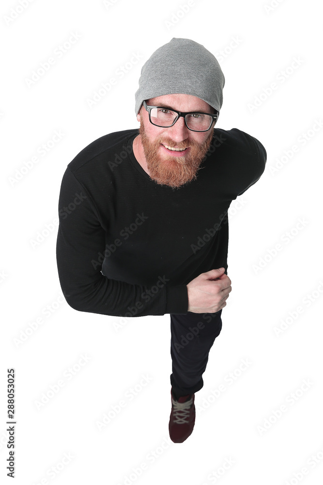 top view. optimistic modern man looking at the camera top view. optimistic modern man looking at the camera