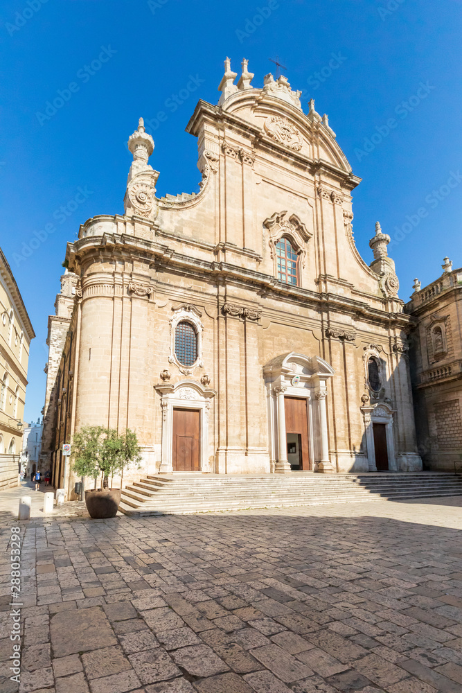 Italy, SE Italy,  province of Bari, region of Apulia, Monopoli. Roman Catholic Cathedral, the Basilica of the Madonna della Madia or Santa Maria della Madia. Exterior.