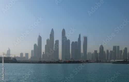 Dubai marina in a morning haze. View from Jumeirah island. May. 2019 © Сергій Вовк