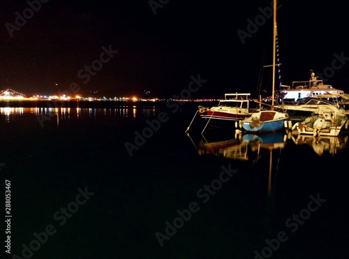 Wallpaper Mural boats in the marina at night Torontodigital.ca
