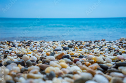 Seascape. Pebble beach in the vicinity of Yevpatoria