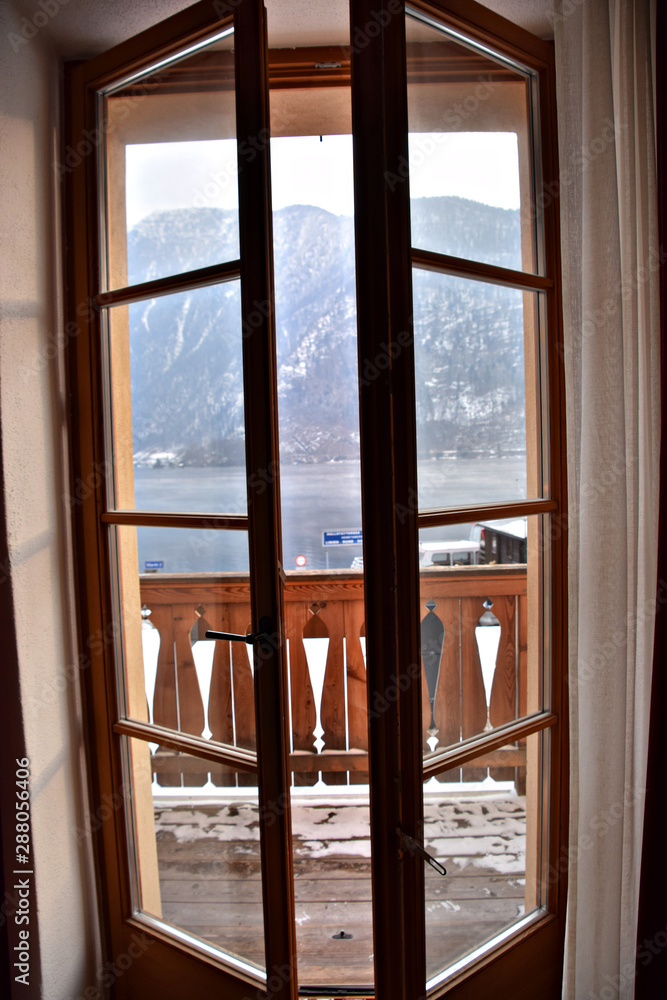 Fototapeta premium view of open window