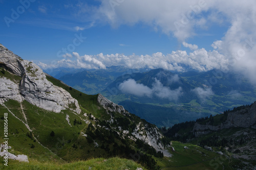 landscape with mountains and clouds