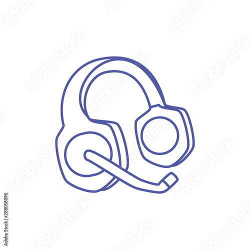 headset audio communicator isolated icon