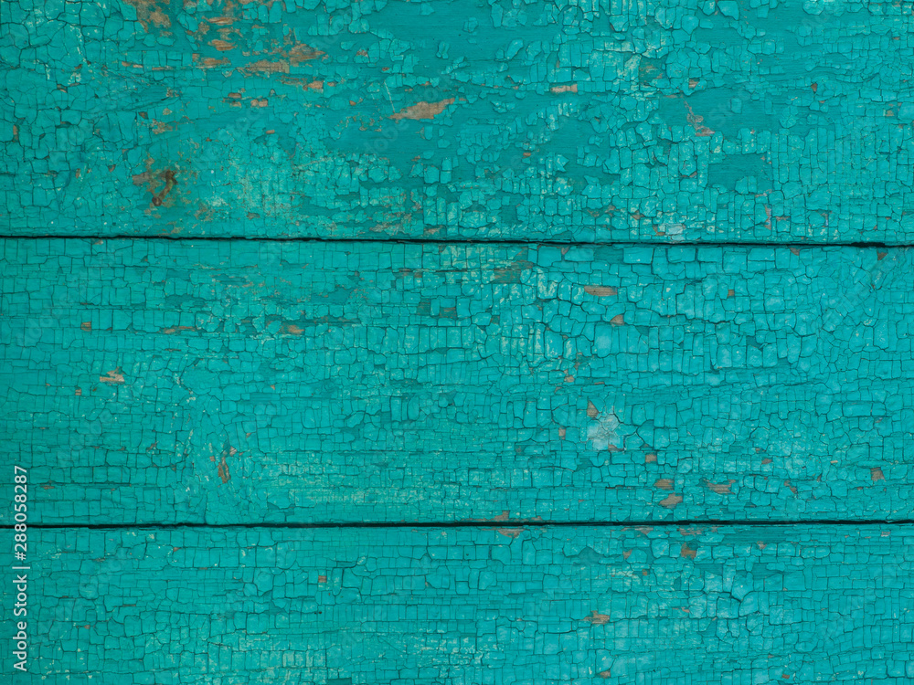 Obraz premium Vintage green old wooden planks wall background.
