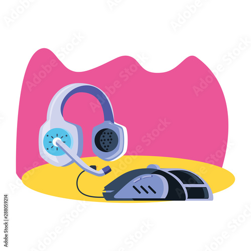 headset audio communicator with mouse