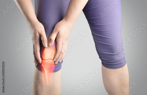 woman suffering from a knee injury