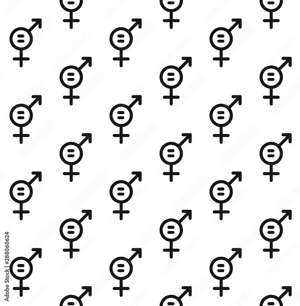 Vector seamless pattern of woman equality symbol isolated on white background Vector seamless pattern of woman equality symbol isolated on white background