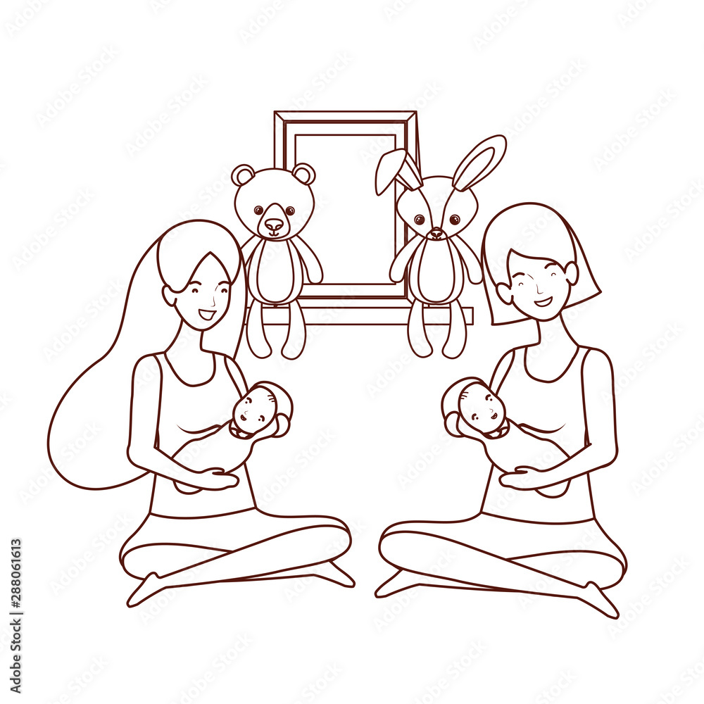 cute pregnancy mothers with little babies characters cute pregnancy mothers with little babies characters