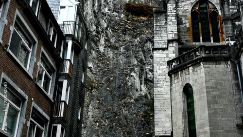 Dinant, Belgium . Collegiate Church of Our Lady- Notre-Dame church , Wallonia . 4K.