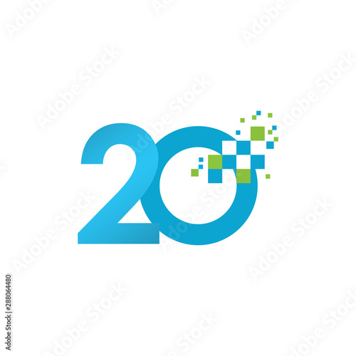 20 Years Anniversary Vector Template Design Illustration