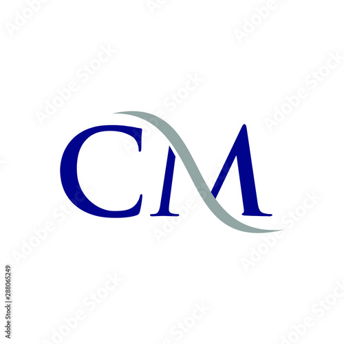 Letter M and C Logo. Swoosh Symbol. Icon Vector Eps 10.