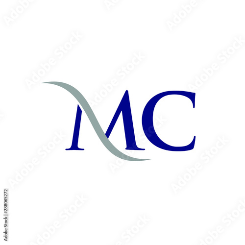 Letter M and C Logo. Swoosh Symbol. Icon Vector Eps 10.