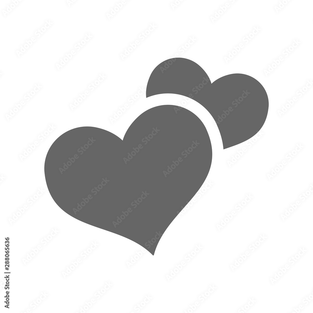 Two hearts icon. Double heart love symbol. Two hearts icon. Double heart love symbol.