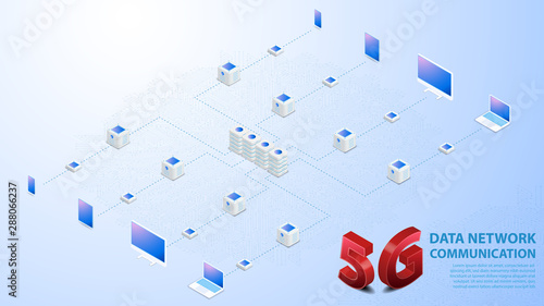 5g Data Network Communication Wireless Hi-speed Internet with circuit board is background. LTE aerial network connection, fastest internet in future