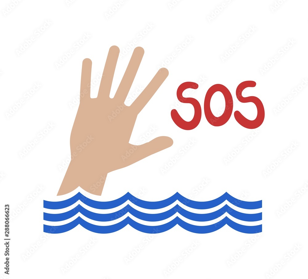 Fototapeta premium hand drowning in water