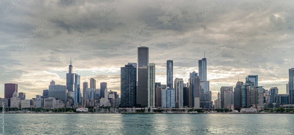 Chicago Skyline from Lake Michigan.