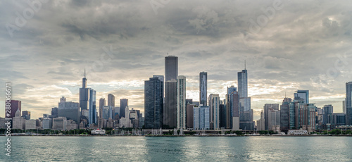 Chicago Skyline from Lake Michigan.