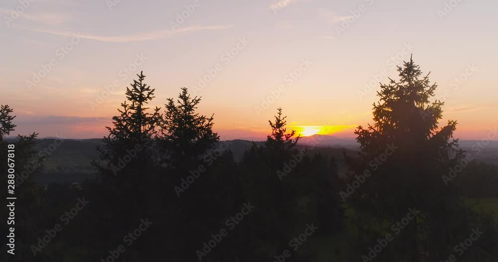 sunset in mountains aerial view sunset in mountains aerial view