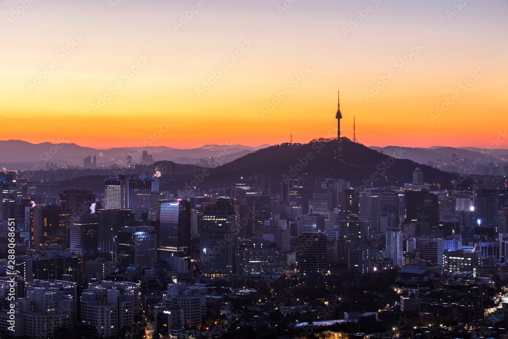 Sunrise morning at Seoul  South Korea