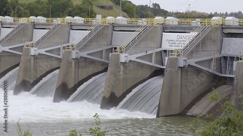Wallpaper Mural Nimbus Dam American River Water Release Folsom California (tight shot, color graded) Torontodigital.ca