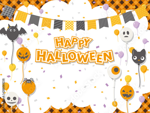 ハロウィン　風船のフレーム素材