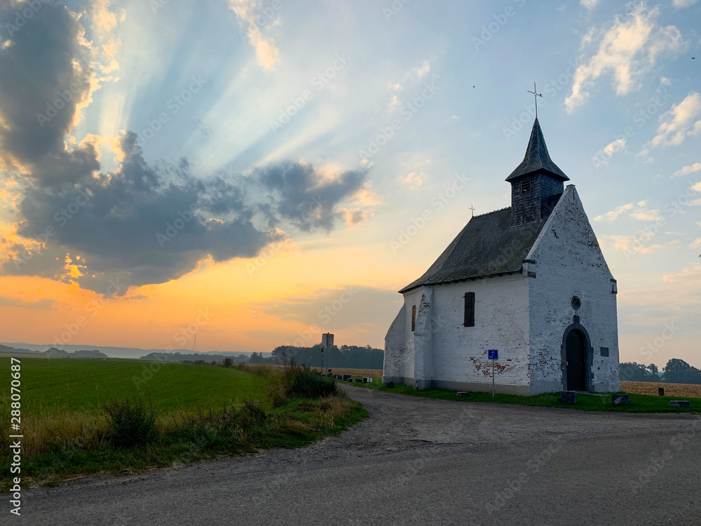 The chapel of Try-au-Chene, also called chapel of Notre-Dame de Hault, rural chapel located in Bousval, village on the Belgian town of Genappe.