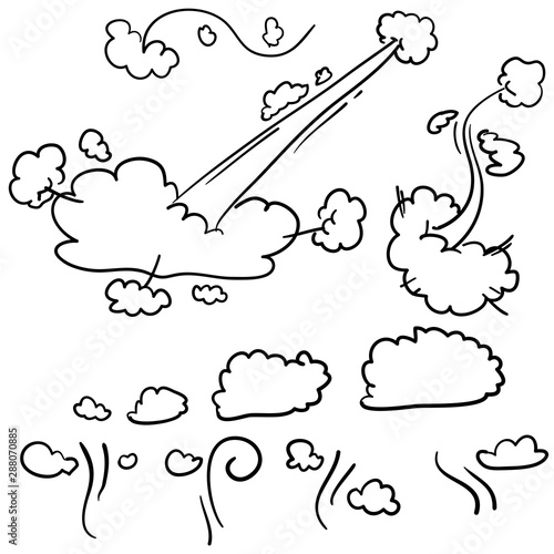 doodle smoke trail illustration vector handdrawn style