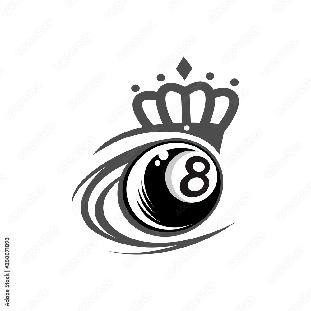Vecteur Stock Billiard 8 Ball Queen Logo Vector | Adobe Stock