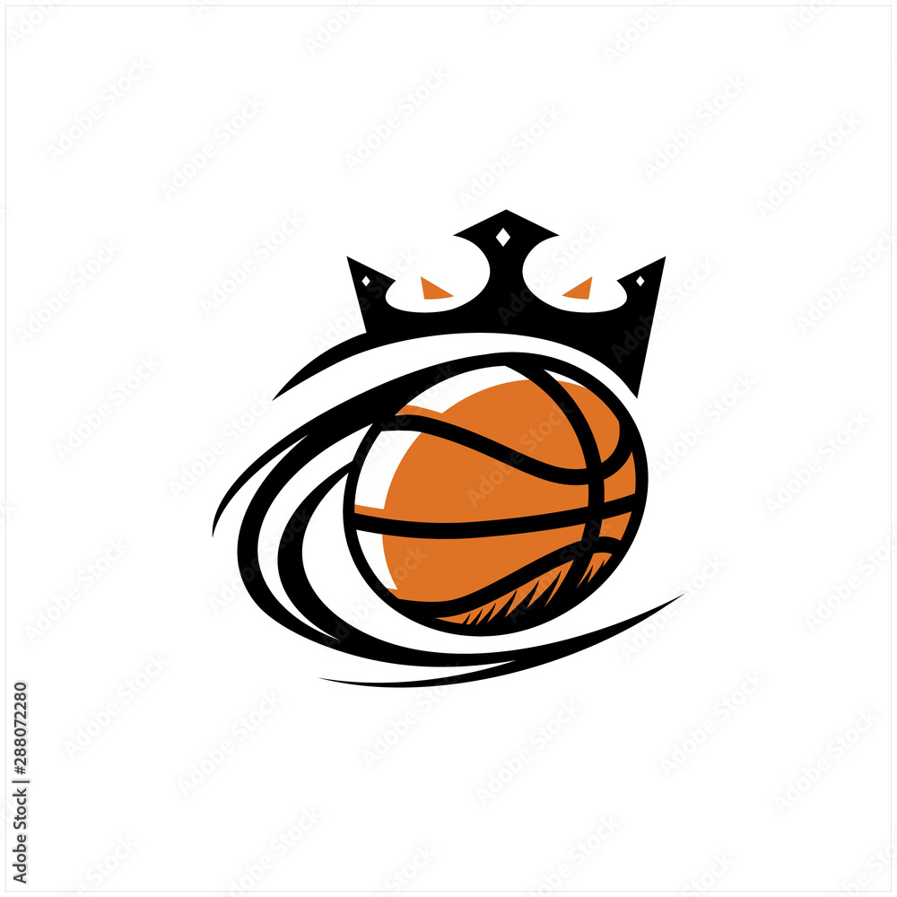 Basketball Ball King Logo Vector Stock Vector | Adobe Stock