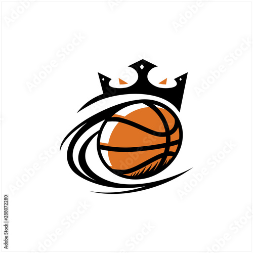 Basketball Ball King Logo Vector