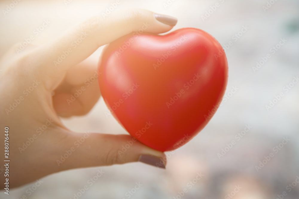 Fototapeta premium Woman hold red heart