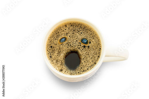 yawn coffee face isolated © kukiat