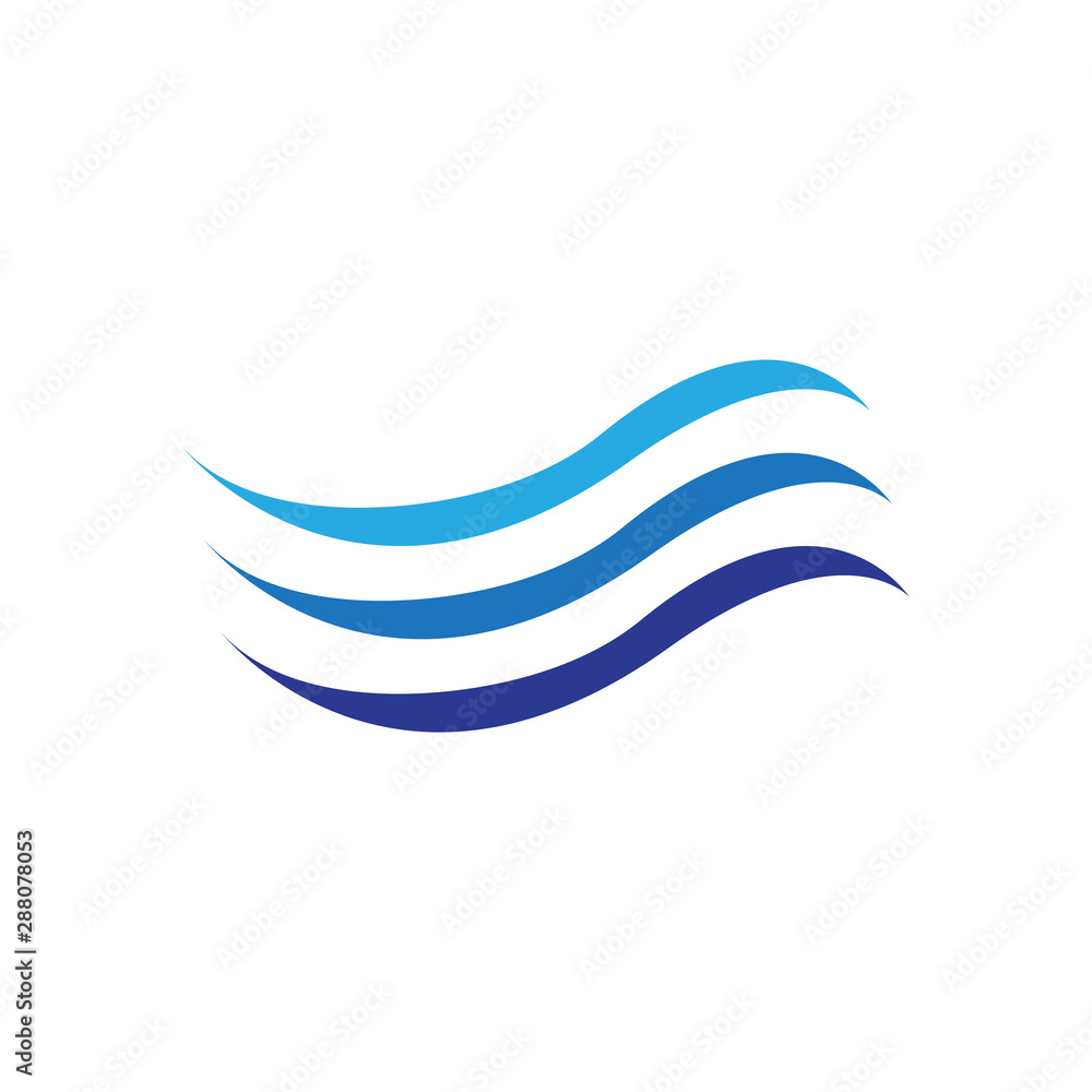 waves icon logo vector design template