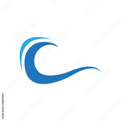 waves icon logo vector design template