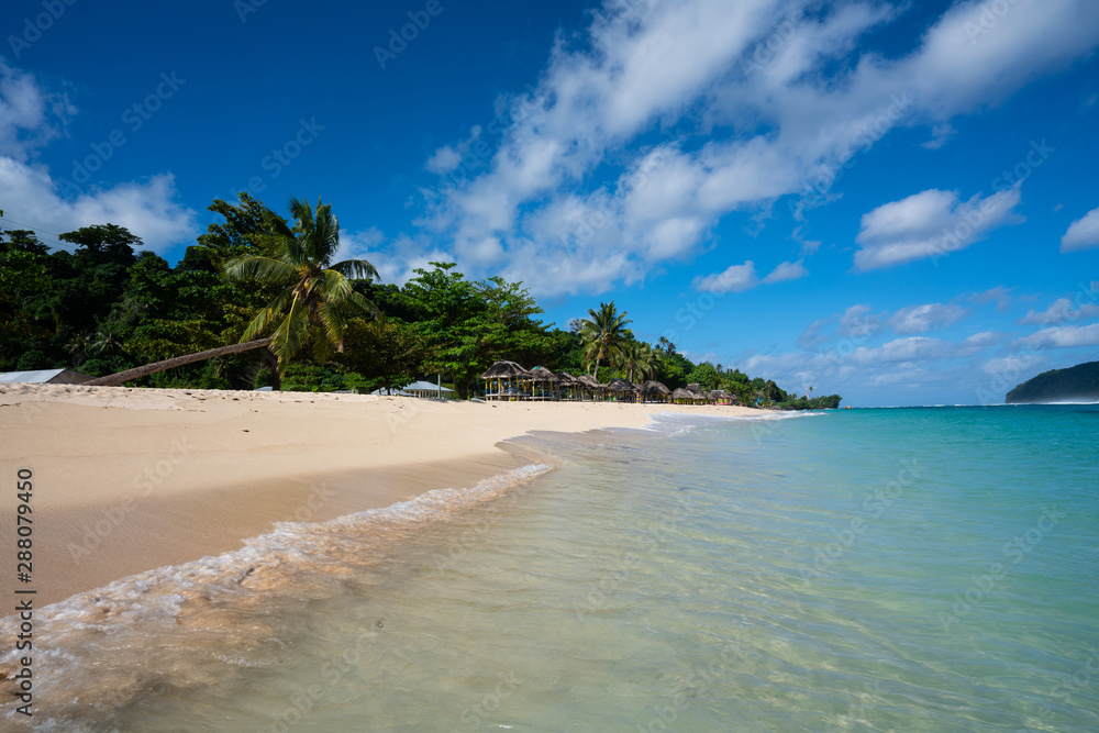 Tropical white sand beach at Lalomanu in Samoa Tropical white sand beach at Lalomanu in Samoa