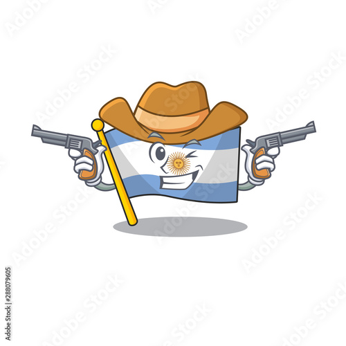Cowboy flag argentina cartoon the shaped mascot