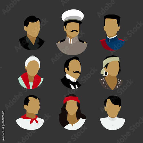 Philippine silhouette of hero head set vector